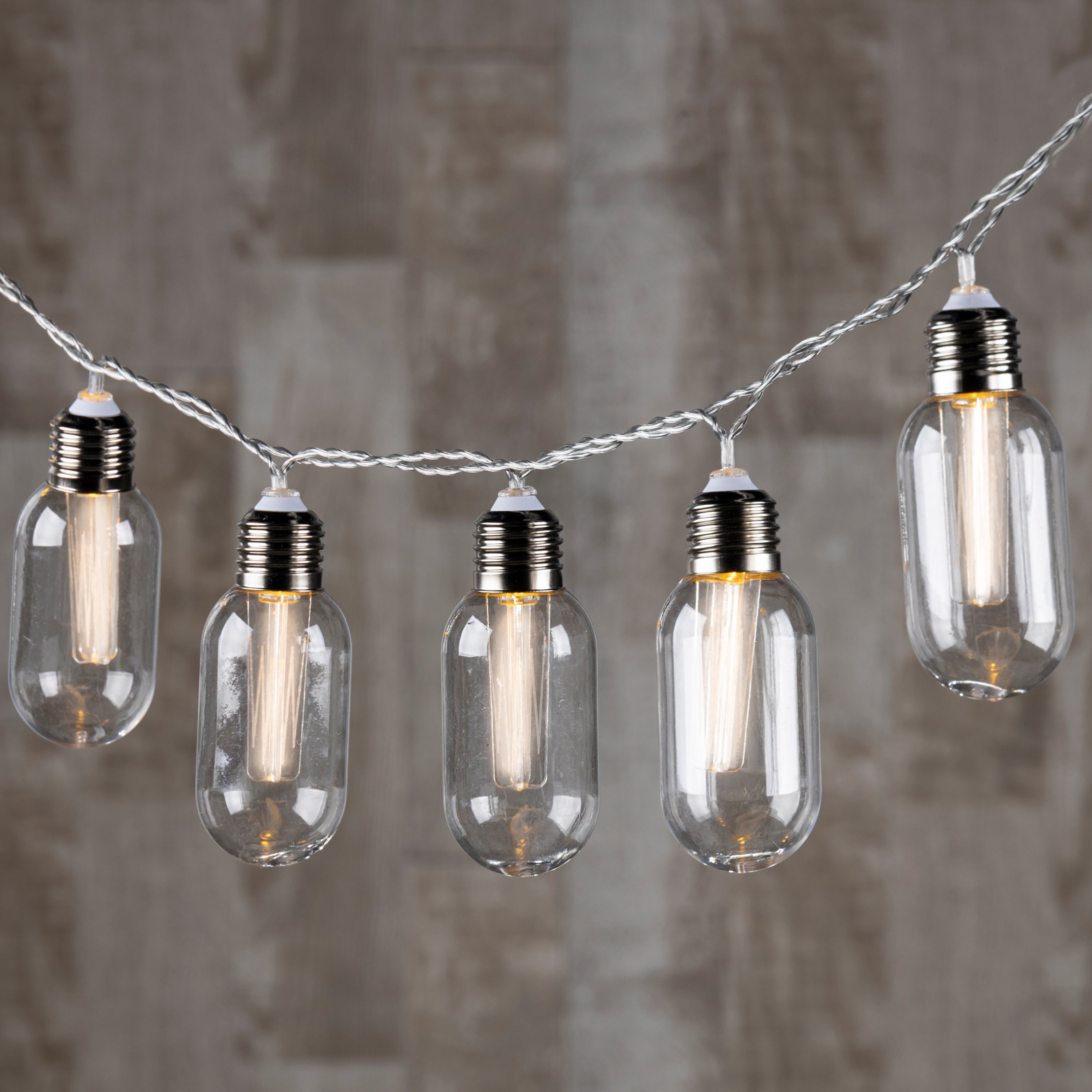 6 Foot Solar LED Oval Bullet Patio String Lights